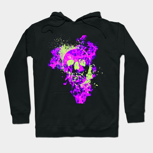 neon gothic skull Hoodie by Love My..